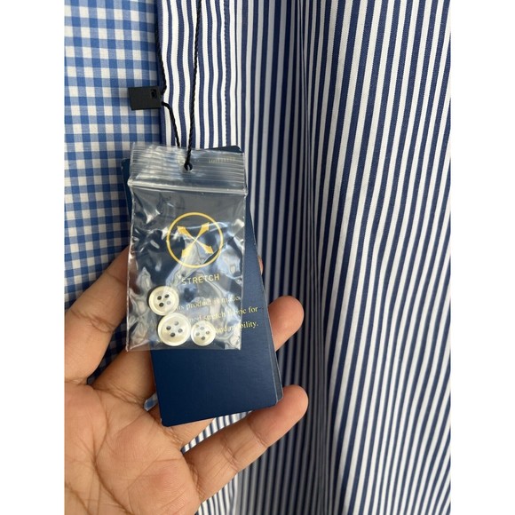 Polo Ralph Lauren Poplin Stripe Check Colorblock Button Down Slim Fit Shirt S - Picture 4 of 9